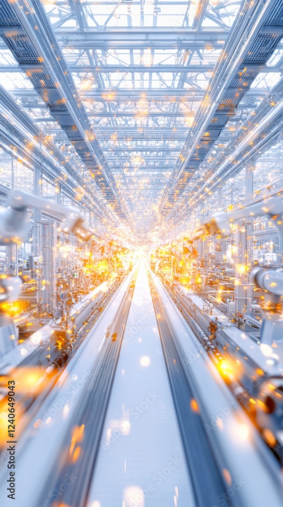 Poster enhancing production efficiency with robotics and automation in a high-tech manufacturing facility a