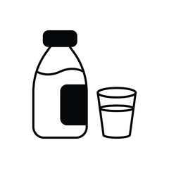 Milk Bottle icon vector stock illustration