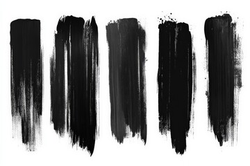 Black brush strokes arranged in varying widths create a striking and artistic display on a white...