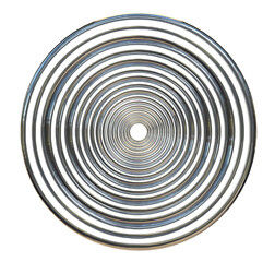 Abstract silver circle on png transparent background.