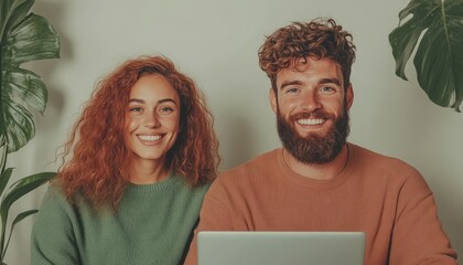 couple using laptop computer