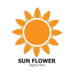sunflower vector logo design concept template