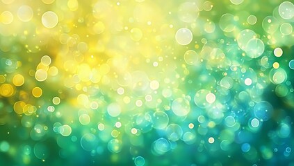 Fototapeta premium Abstract blue and green bokeh light blurs background, vibrant design projects, featuring soft light effects