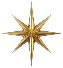 PNG Four-pointed starburst tilted at an angle gold metallic symbol.