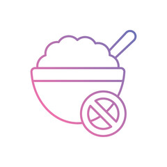 No Eating icon vector stock illustration