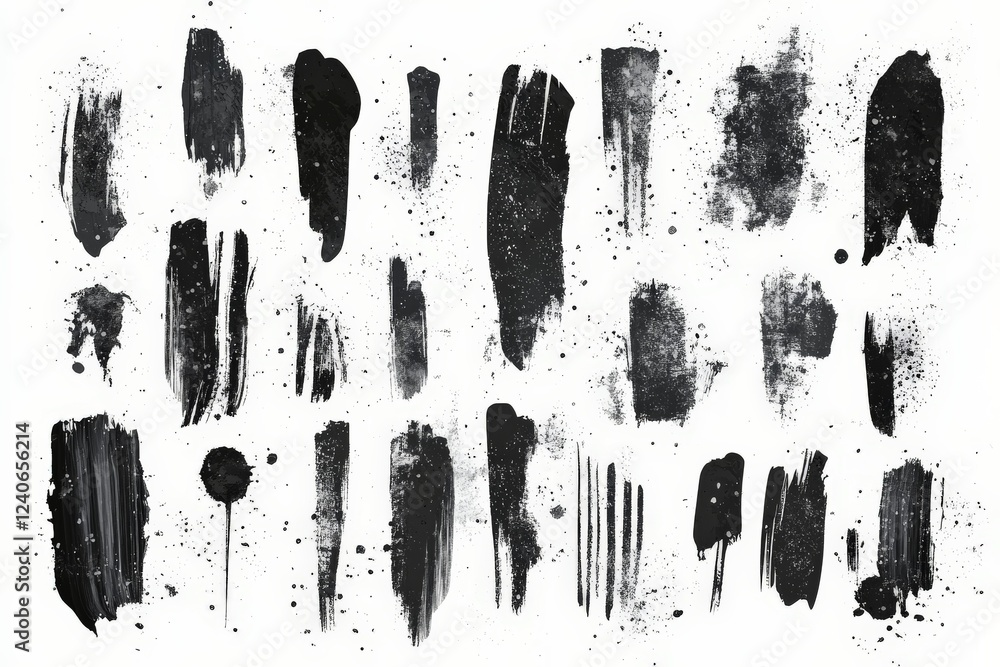 Poster Creative brush strokes used for artistic design and texture enhancement in various styles