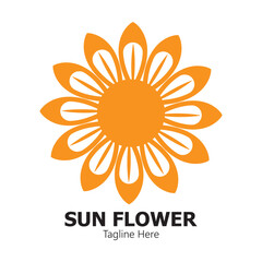 Fototapeta premium sunflower vector logo design concept template