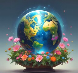 Illustration of globe earth.