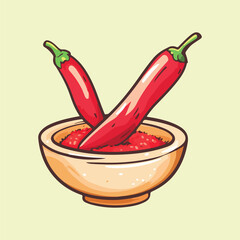 Paprika pepper food vector Illustrations