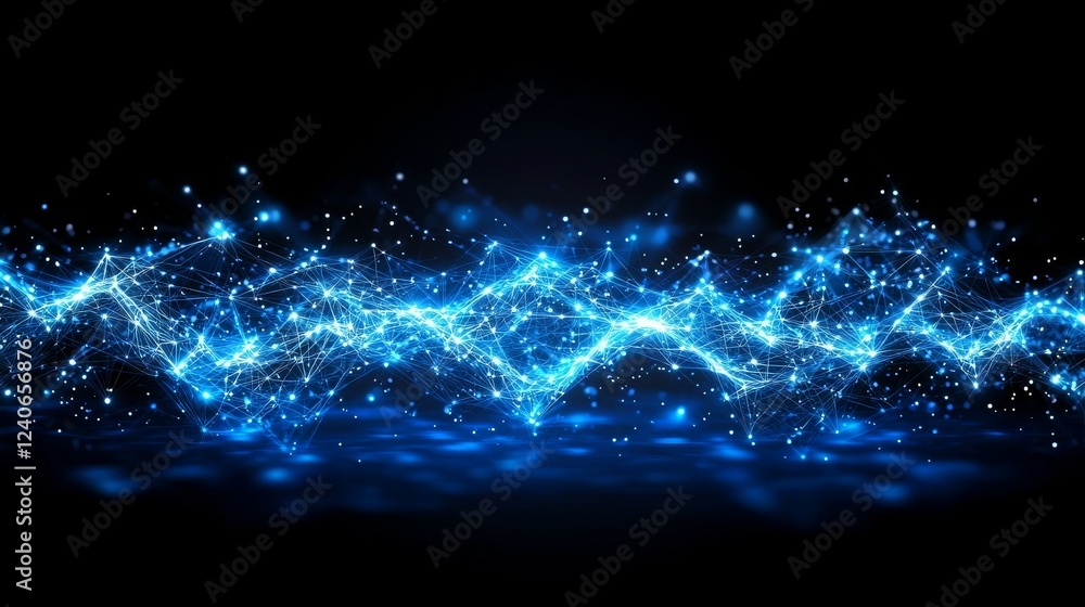Aufkleber a modern geometric cyberspace background with a blue tech design, highlighting a network technology 