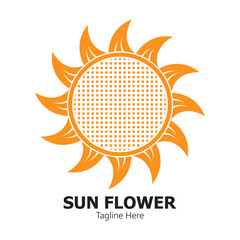 sunflower vector logo design concept template