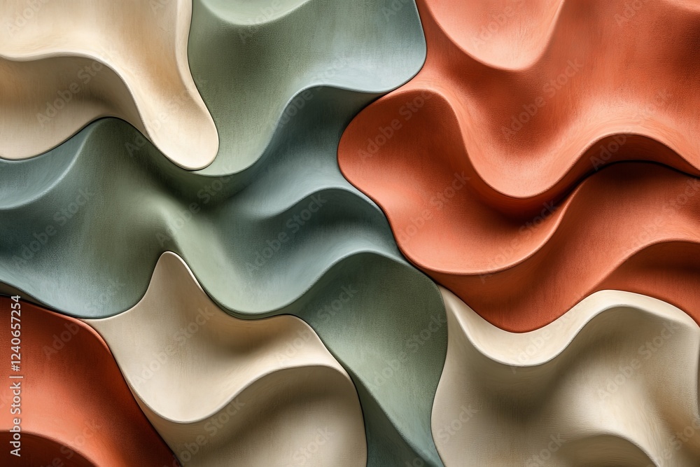 Poster colorful abstract waves create a dynamic visual texture in contemporary wall art design