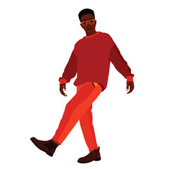 Afro black man in elegant art style vector