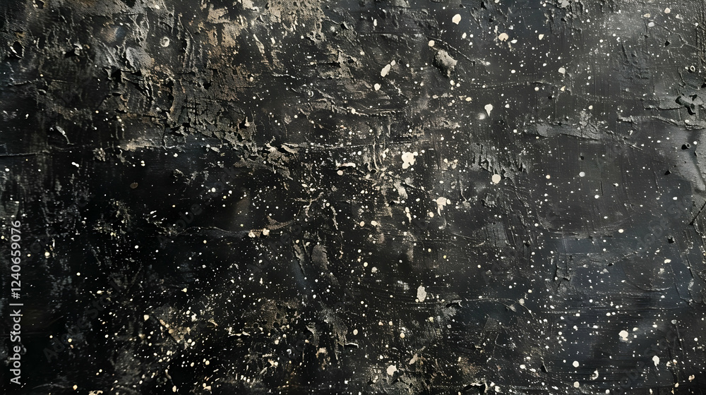Poster abstract textured background with dark tones and splatters, suitable for artistic or design projects