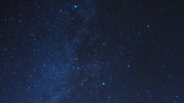 Milky Way time-lapse twinkling stars on a dark night.
