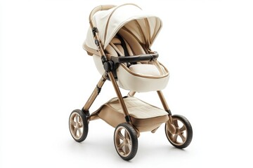 Luxury Cream and Gold Baby Stroller