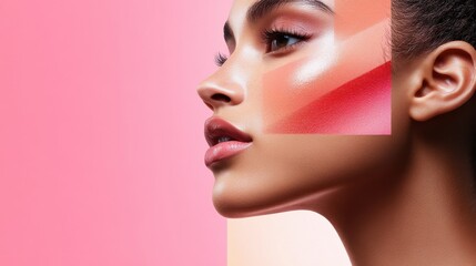 A colorful diagram explaining the role of blush in defining face shape