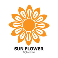 sunflower vector logo design concept template
