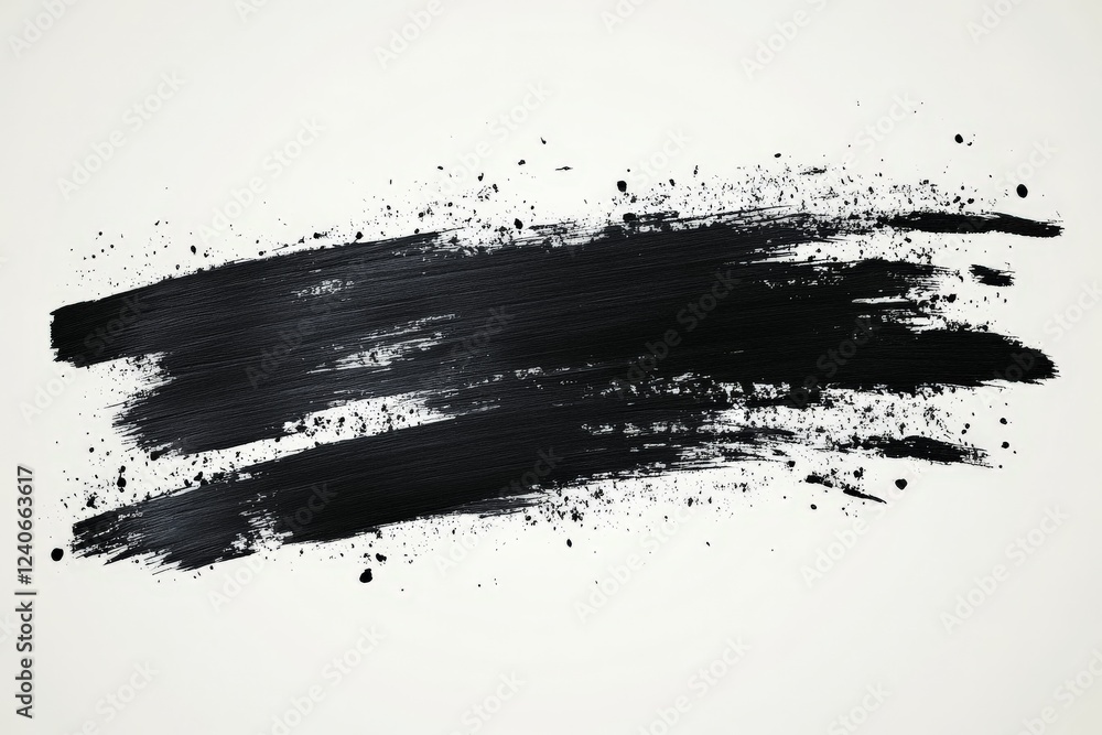 Aufkleber dark paint stroke on a white background highlighting artistic expression and creativity in design