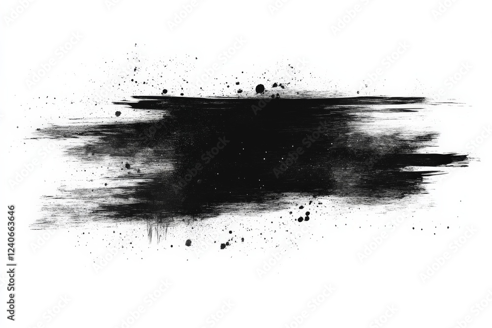 Poster black abstract paint splash with texture on a white background for artistic design