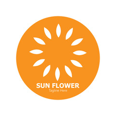 sunflower vector logo design concept template