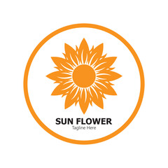sunflower vector logo design concept template