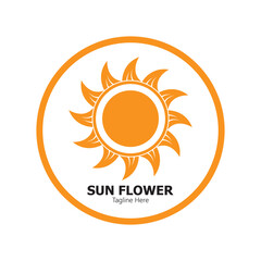 Fototapeta premium sunflower vector logo design concept template