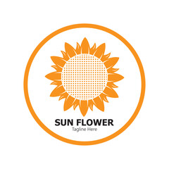 sunflower vector logo design concept template