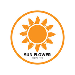 sunflower vector logo design concept template