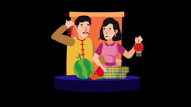 Vector design animation scene capturing the essence of Tiet Viet Day traditions and celebrations, perfect for cultural organizations, travel agencies, or event planners.