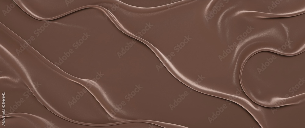 Aufkleber elegant silky fabric wrinkles in smooth flowing brown tones perfect for backgrounds design texturing