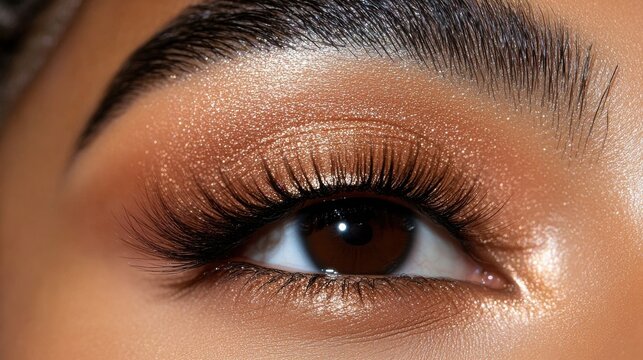 A professional makeup artist demonstrating how to apply falsies with precision