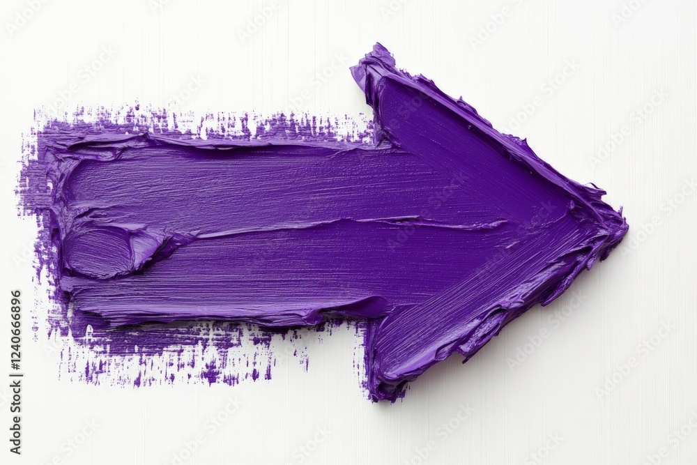 Poster direction sign made with thick purple paint on a textured surface for artistic expression and guidan