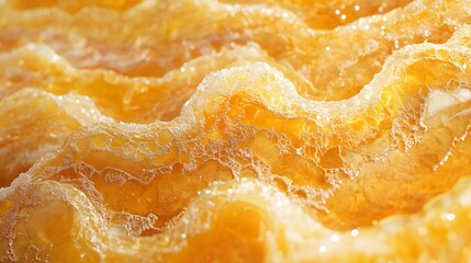 The Whimsical Beauty of Miniature Amber Gold Watercolor Texture with Lemon Yellow Stains Presented in Tilt-Shift Photography