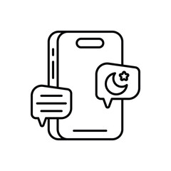 Mobile Eid Chat icon vector stock illustration