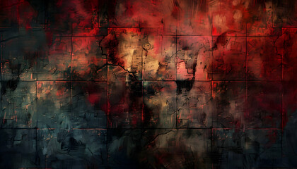 Obraz premium Abstract textured background with vibrant red and blue hues, evoking emotion and depth