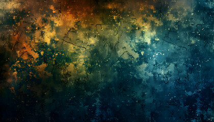 Abstract textured background featuring a blend of orange, blue, and green hues with a painterly effect