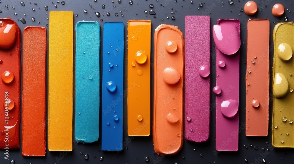 Poster a vibrant bar graph comparing the durability of waterproof versus regular makeup