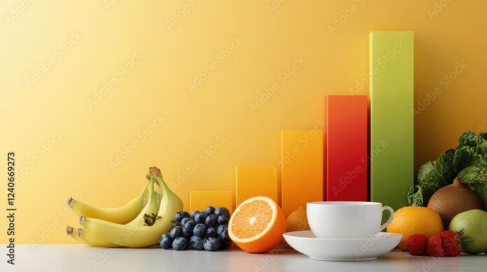 Poster a vibrant bar graph comparing the success rates of intermittent fasting versus calorie counting