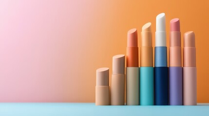 A vibrant bar graph comparing the popularity of sheer versus full-coverage foundations