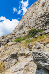 Rocks on the Golitsyn Trail is a mountain path cut into the slope of Mount Koba-Kaya, located along the coastline southwest of the village of Novy Svet, Crimea, Russia.