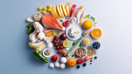 A vibrant infographic explaining how to balance carbs, fats, and proteins in meals