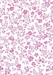Fresh Pink Floral Pattern on White Background for Design Projects