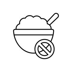 No Eating icon vector stock illustration