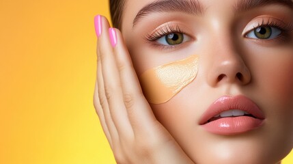 A vibrant infographic showcasing steps to achieve a flawless base with foundation