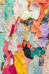 Fototapeta premium Creative mixed media collage showcasing vibrant textures and colors for artistic expression