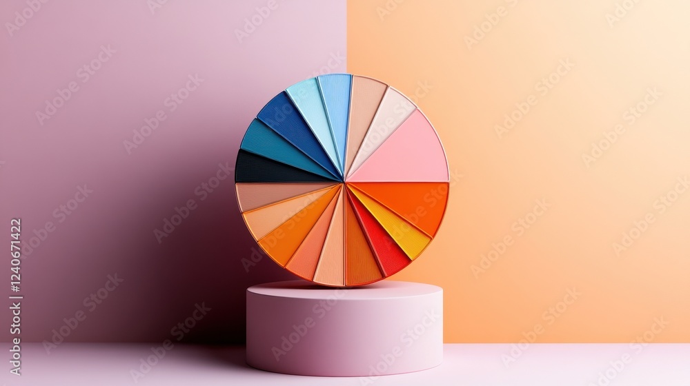 Poster a vibrant pie chart comparing the demand for custom foundation shades by region