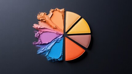 A vibrant pie chart comparing preferences for shimmer versus matte eyeshadows