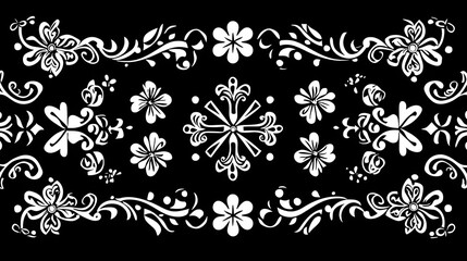 Fototapeta premium Classic Irish Symbols in Elegant Black and White Seamless Pattern