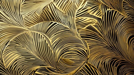 Stunning Gold Architectural Design with Intricate Black Details